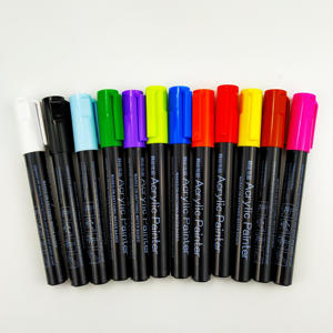 Stylos à peinture acrylique DIY de couleurs assorties, encre permanente, marqueurs métalliques pour roche, verre, métal, bois - Marquage polyvalent sur surface - Product Image 4