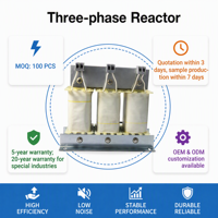 Réacteur triphasé à enroulement en cuivre stable pour transformateur de puissance industriel VFD, transformateurs électriques industriels