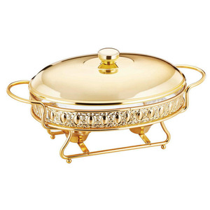 Recipientes para Calentar Comida <span class=keywords><strong>RRR</strong></span> Chef's Choice, de Acero Inoxidable Dorado de Lujo, Modernos, con Capacidad de 3L, Equipo de Calentamiento a Base de Alcohol - Product Image 4