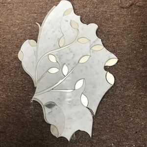 GGL Pedra Calacatta telha de mármore branco com Mixed Mirror Water Jet Acabamento Versátil Decoração para Quarto Cozinha Banheiro Hall - Product Image 2