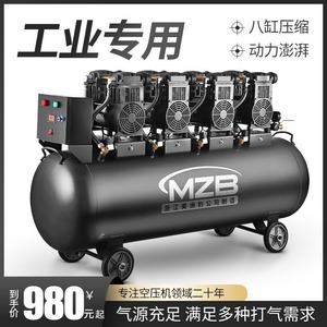 เครื่องอัดอากาศแบบไร้น้ำมัน Mzb Industrial 220V 2 สูบ แบบใบพัด สำหรับงานยานยนต์ งานไม้ และงานพ่นสี - Product Image 5