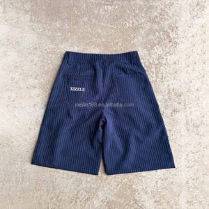 High Quality Custom Casual Baggy Striped Denim Fabric <b>Shorts</b> for Men High Waist Oversized Summer Striped Jeans Denim <b>Shorts</b> - Product Image 2