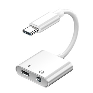 <span class=keywords><strong>Adaptateur</strong></span> OTG 2-en-1 C 3.5mm Audio Splitter Converter USB-C <span class=keywords><strong>PC</strong></span> USB Adapter Phone Charging Cable Audio <span class=keywords><strong>Jack</strong></span> Laptop Tablet - Product Image 1