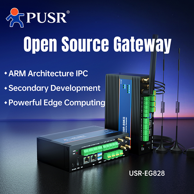 PUSR for Embedded Industrial Computer -A55 4-core 64-bit CAN RS485 IO Ethernet Interface USR-EG828 Linux Ubuntu 20.04 4GB