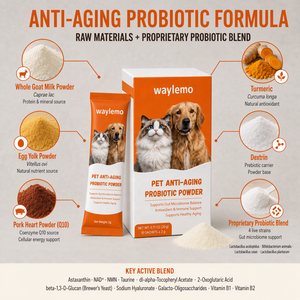 Waylemo Polvere Probiotica Anti-Invecchiamento <span class=keywords><strong>per</strong></span> <span class=keywords><strong>Cani</strong></span> e Gatti, Supporto Cellulare <span class=keywords><strong>per</strong></span> una Lunga Vita e Invecchiamento Sano, Integratore Quotidiano <span class=keywords><strong>per</strong></span> Animali Domestici - Product Image 4