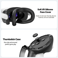 Pour Meta Quest 3s : Ensemble de sept pièces en silicone, protections pour manettes et console, masque anti-lumière, accessoires VR