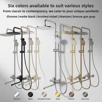Ensemble de douche moderne et simple en acier inoxydable, avec douchette et pomme de douche ronde, système de douche complet pour salle de bain
