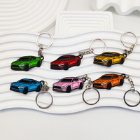 Porte-clés en métal émaillé en forme de voiture, en alliage de zinc, avec logo de marque, en stock – Vente chaude