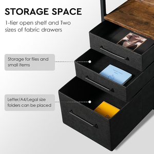 Bureau de jeu avec structure métallique, surface en bois, tiroirs de rangement multifonctionnels, étagères, design peu encombrant et réglable <span class=keywords><strong>pour</strong></span> <span class=keywords><strong>PC</strong></span>/ordinateur portable - Product Image 4