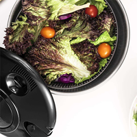 5l Handmatige Roterende Drainage Mand Fruit En Groenten Spinner Rvs Salade Spinner