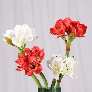 Bulbes d'<span class=keywords><strong>Amaryllis</strong></span> artificiels de haute qualité en gros, toucher réel en EVA, fleurs artificielles de Noël pour la décoration de la maison de Noël - Product Image 4