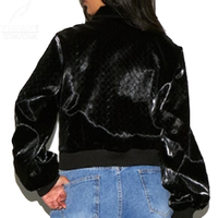YuFan veste en cuir PU brillant personnalisé manteaux de conception de mode pour les femmes tenue décontracté