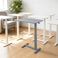 Table d'appoint médicale pour ordinateur portable, réglable en hauteur pneumatiquement, mobile, pour lit d'hôpital, poste de travail roulant pour patient