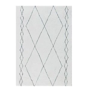 Salon fausse fourrure laine style nordique zone nouée à la main damier marocain tapis berbère - Product Image 6