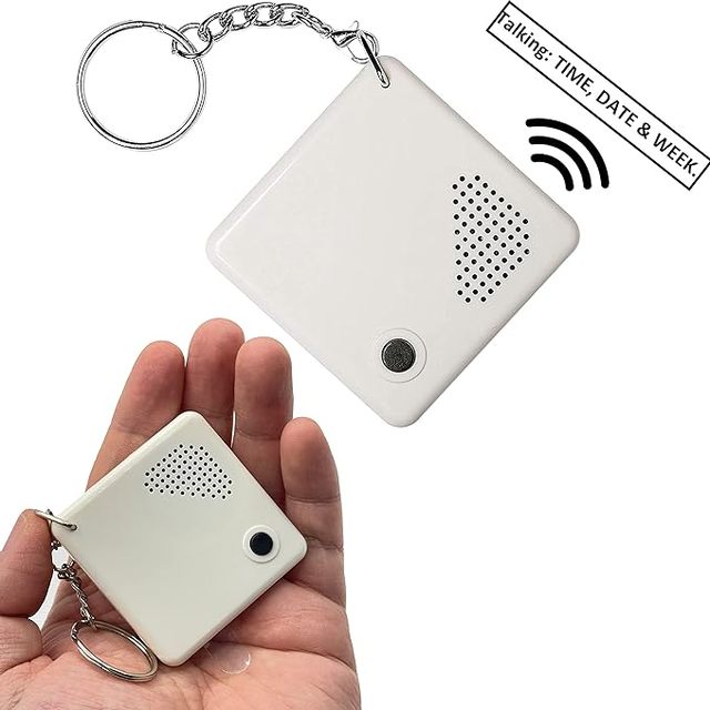 Electronic Talking Alarm Clock Keychain for Low Vision/Visually Impaired Blind Push Button with Loud Speaker