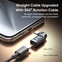 240W USB-C-Adapter Typ C Stecker auf Buchse 540 Grad Drehbar mit Digitalanzeige PD Schnellladeadapter für Laptop und Smartphone
