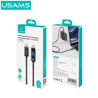 USAMS SJ744 Trend 100W Max Siap Kirim USB2.0 Tipe C PD 100W 1.2M Kabel Data Pengisian Cepat Digital USB C LCD