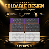 Nouveau clavier intelligent pliable sans fil avec pavé tactile, portable, rechargeable, mini clavier rétractable ultra-fin USB Type-C