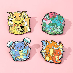 YINI Pokemon Starter Evolution Zinklegierung Pins - Epoxidharz-beschichtete Lebendige Emaille-Abzeichen, Langlebige Sammlerstücke für Pokemon-Fans - Product Image 2