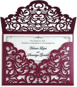 Luxuriöse Einzigartige Tamilische Hochzeitseinladungskarten mit Goldfolie für Hochzeit und Quinceañera - Product Image 4