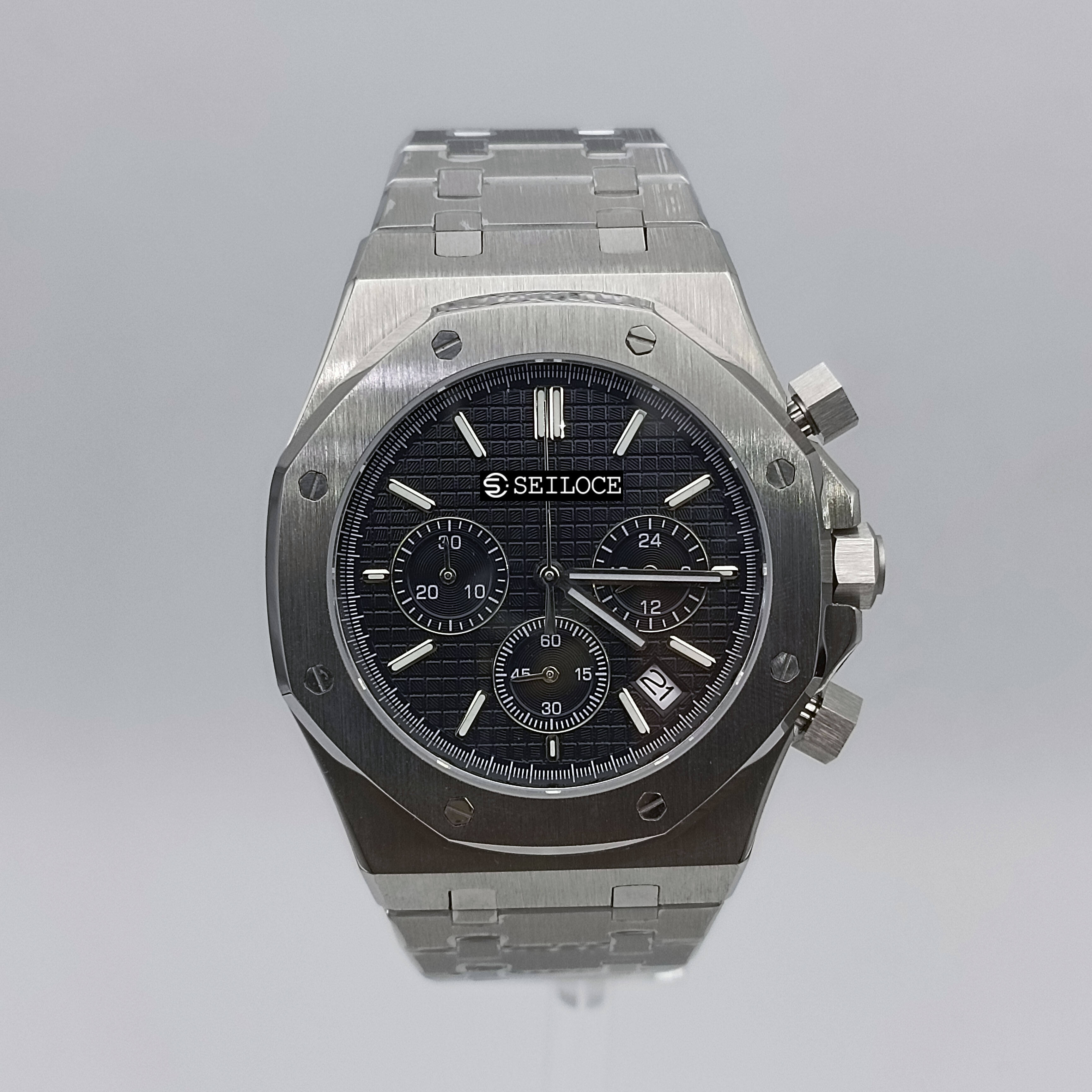 Silver Case+Black Dial