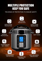 Cuisinière à riz électrique multifonctionnelle 12-en-1 avec écran LED intelligent en acier inoxydable