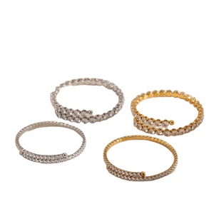 Bracelets ouverts Aurora Gleam, couleur inaltérable, pavés de zircons, pour le quotidien et les soirées - Product Image 1