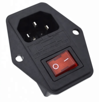 Module d'entrée 10A 250V avec interrupteur-fusible, prise mâle 3 broches IEC320 C14 en acrylique et métal pour machines de jeu et salles de jeux