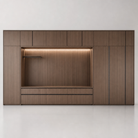 Armoire de chambre à coucher moderne en bois avec tiroirs et miroir, armoire de rangement à 4 portes, meubles de chambre à coucher pour la maison et l'hôtel