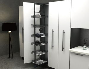 Practical Adjustable Kitchen High Cabinet Food <b>Storage</b> Rack With Soft Closing 304 Handle <b>Unit</b> High Pull-out <b>Basket</b> Food <b>Storage</b> - Product Image 1