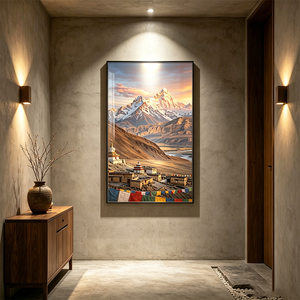Dipinto in Acrilico e Cristallo su Porcellana 50*70cm HD, <span class=keywords><strong>Paesaggio</strong></span> <span class=keywords><strong>di</strong></span> <span class=keywords><strong>Montagna</strong></span> dell'Himalaya del Nepal, Incorniciato per Arte Decorativa e Poster <span class=keywords><strong>da</strong></span> Parete - Product Image 5