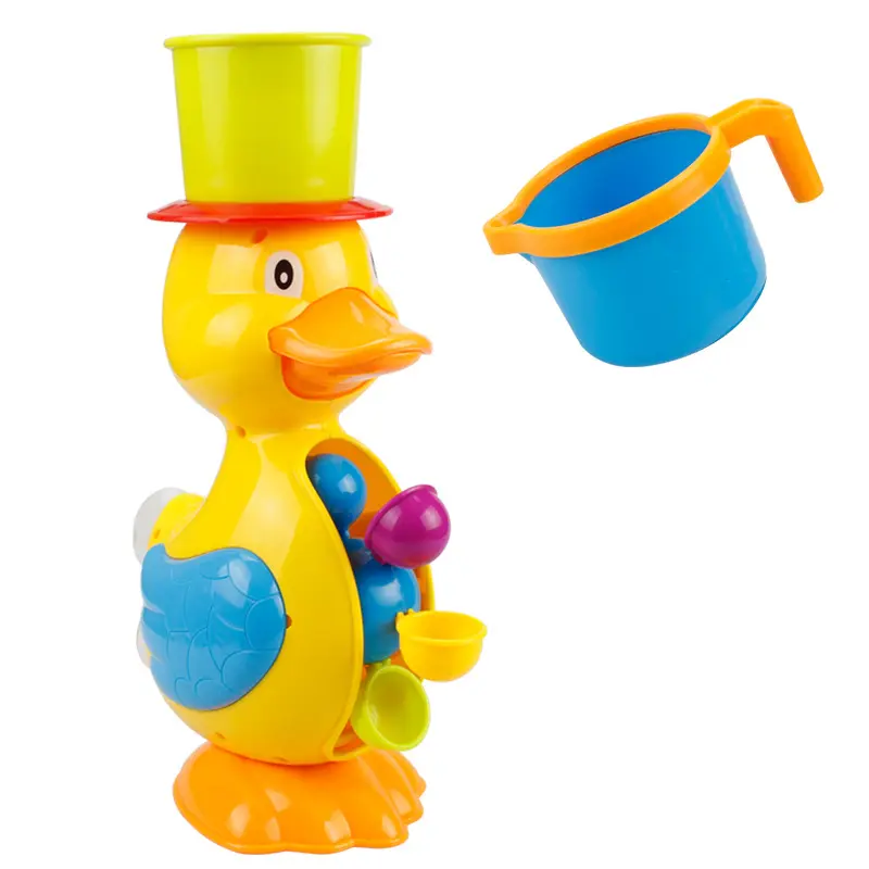 Cartoon Cute Baby Water Wheel Goes Round Bath Toy Duck For Children's bathing