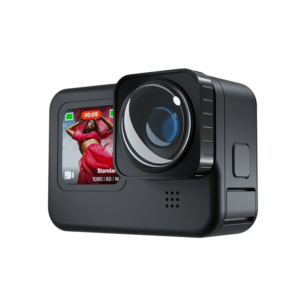 Yeni varış GoPro aksesuarları Telesin Ultra geniş açı 155 derece Max Lens Mod GoPro Hero 9 siyah kamera