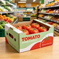 Klaar voor de winkel tomatenverpakkingen doos tray sterke waterdichte heavy-duty golfkartonnen groente verzenddozen