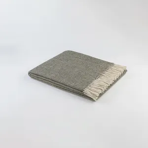 HengTai Novidades 140*190 CM cobertores 100% lã 300gsm baratos com borla para o inverno