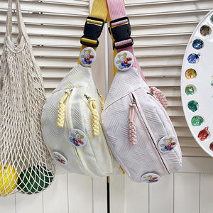 Sac de Poitrine Simple et Mignon pour Femme, Léger avec Fermeture Éclair, Sac Bandoulière Étudiant Jaune Rose Vert Violet Été 2025 - Product Image 5