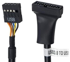 Convertisseur adaptateur de câble de <span class=keywords><strong>carte</strong></span> mère 19 broches USB3.0 mâle vers 9 broches USB2.0 femelle <span class=keywords><strong>6</strong></span> pouces/15cm - Product Image 3