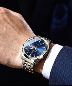 Orologio BINBOND per gli uomini e le donne in <span class=keywords><strong>acciaio</strong></span> inox blu orologi al quarzo da donna impermeabile datario orologio da polso di lusso - Product Image 3