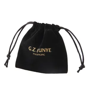 Wholesale Black Jewelry Pouch Custom Velvet Gift Pouch Bag
