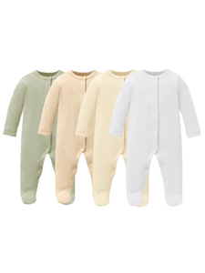 ชุดเสื้อผ้าเด็กแรกเกิดคุณภาพสูง 0-3 เดือน สำหรับเด็กผู้ชาย ผ้าฝ้ายออร์แกนิค ชุดรอมเปอร์เด็กแบบมีซิป ผ้าห่ม ชุดนอน - Product Image 4