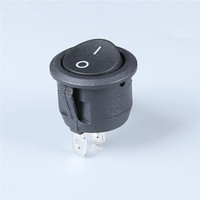 Interrupteur à bascule rond noir JC-KCD1-E 125V 6A 250V 3A 23mm marche/arrêt 2 broches 2 positions pour automobile, camping-car et voiture