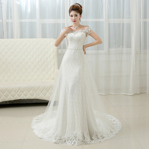 <span class=keywords><strong>Robe</strong></span> <span class=keywords><strong>de</strong></span> <span class=keywords><strong>mariée</strong></span> sirène sexy en dentelle florale <span class=keywords><strong>de</strong></span> style coréen, sans bretelles, ornée <span class=keywords><strong>de</strong></span> perles, en vente chaude - Product Image 4