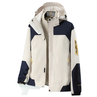 Veste de pêche d'hiver imperméable trois en un pour hommes avec doublure intérieure détachable et fermeture éclair Ensemble de voyage Tibet pour hommes et femmes