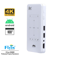 Projecteur mobile portable Flyin P09-II Mini 4K Android 14, 400 lumens, Full HD natif, DLP, stéréo HIFI, batterie intégrée 3-4h AU
