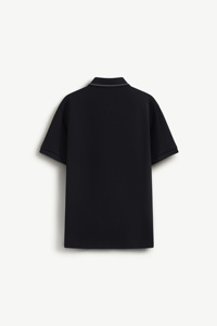 Hombre de manga corta con cuello en contraste ajustado de punto estampado transpirable tela de algodón-poliéster Routine Vietnam - Product Image 2