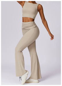 Ensemble de yoga et de sport pour femme, respirant et à séchage rapide, avec pantalon évasé à dos élégant et effet seconde peau, idéal pour le printemps et la course à pied - Product Image 6