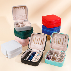 Portable Jewelry Box Ring Necklace Earring Storage Organizer Compact Travel Case With Compartments For Women And Girls - Product Image 2