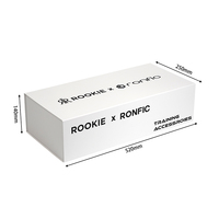 Boîte rigide magnétique pliable en kit, personnalisable avec texte de marque noir, structure pliable, boîte de rangement pour accessoires sportifs