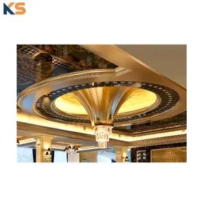 Gypsum Plaster Fiberglass Reinforced Ceiling Medallion GRG Golden Ceiling Dome
