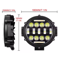 7 pouces 51W voiture LED travail lumière 13LED IP67 étanche LED projecteur brouillard conduite lampe pour Jeep camion voiture LED phare 6000K blanc